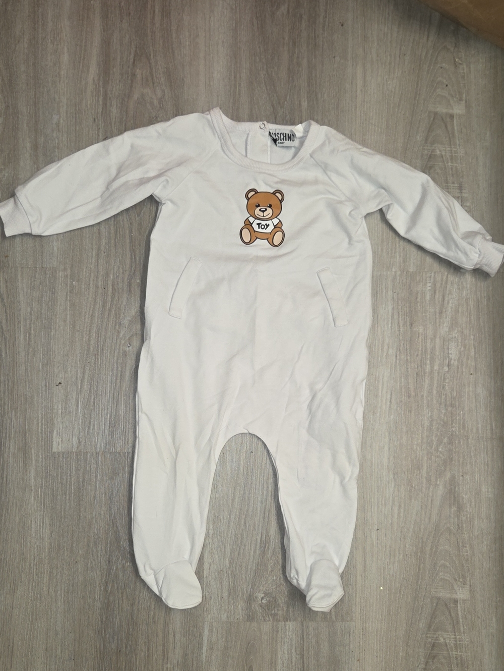 Moschino White Footed Teddy Bear One-Piece